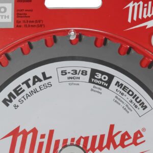 Milwaukee 48-40-4205 5-3/8 in. x 30 Carbide Teeth Metal and Stainless Cutting Circular Saw Blade