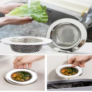 Seatery 2PCS Kitchen Sink Strainers, Sink Drain Basket Strainer, 4.5 Inch Stainless Steel Food Scraps Catcher, Must Have Kitchen Sink Accessories