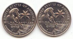 2022 p,d american women, washington wilma mankiller 2 coin set, p and d quarter uncirculated