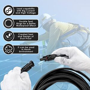 Solar Extension Cable With Male and Female Connectors - 30Ft 10AWG(6mm²), Solar Panel Wire Adapter for Home, Twin Wire Solar Panel Extension Cable, RV Solar Panels, and shop