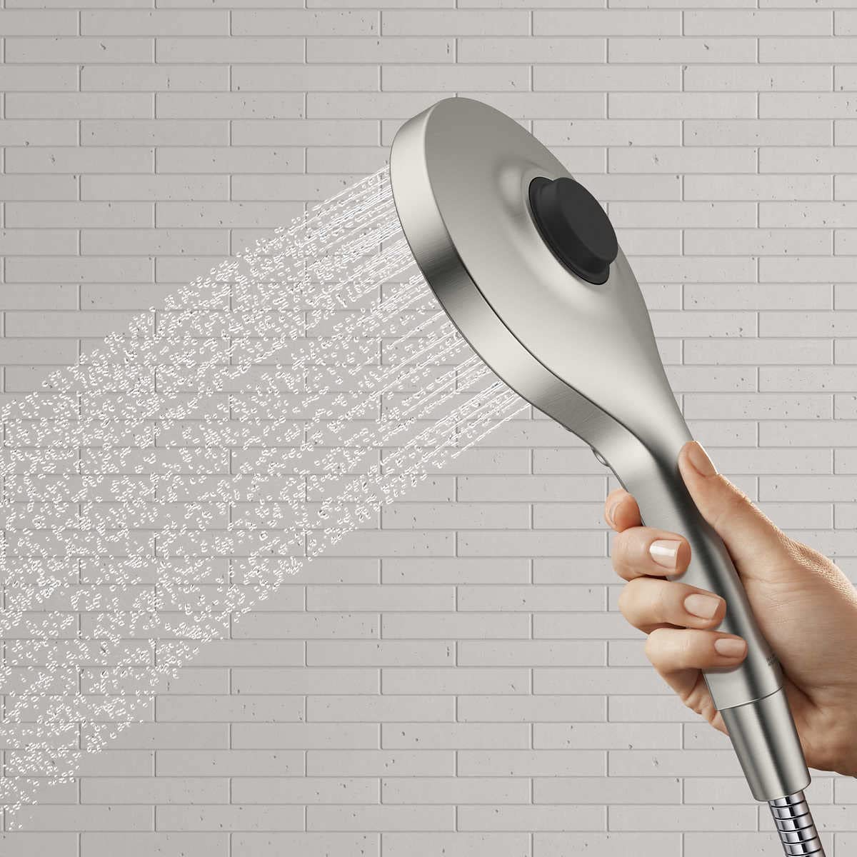 Kohler Prosecco Modern Handheld Shower, Brushed Nickel, 3 Settings, 72" Hose