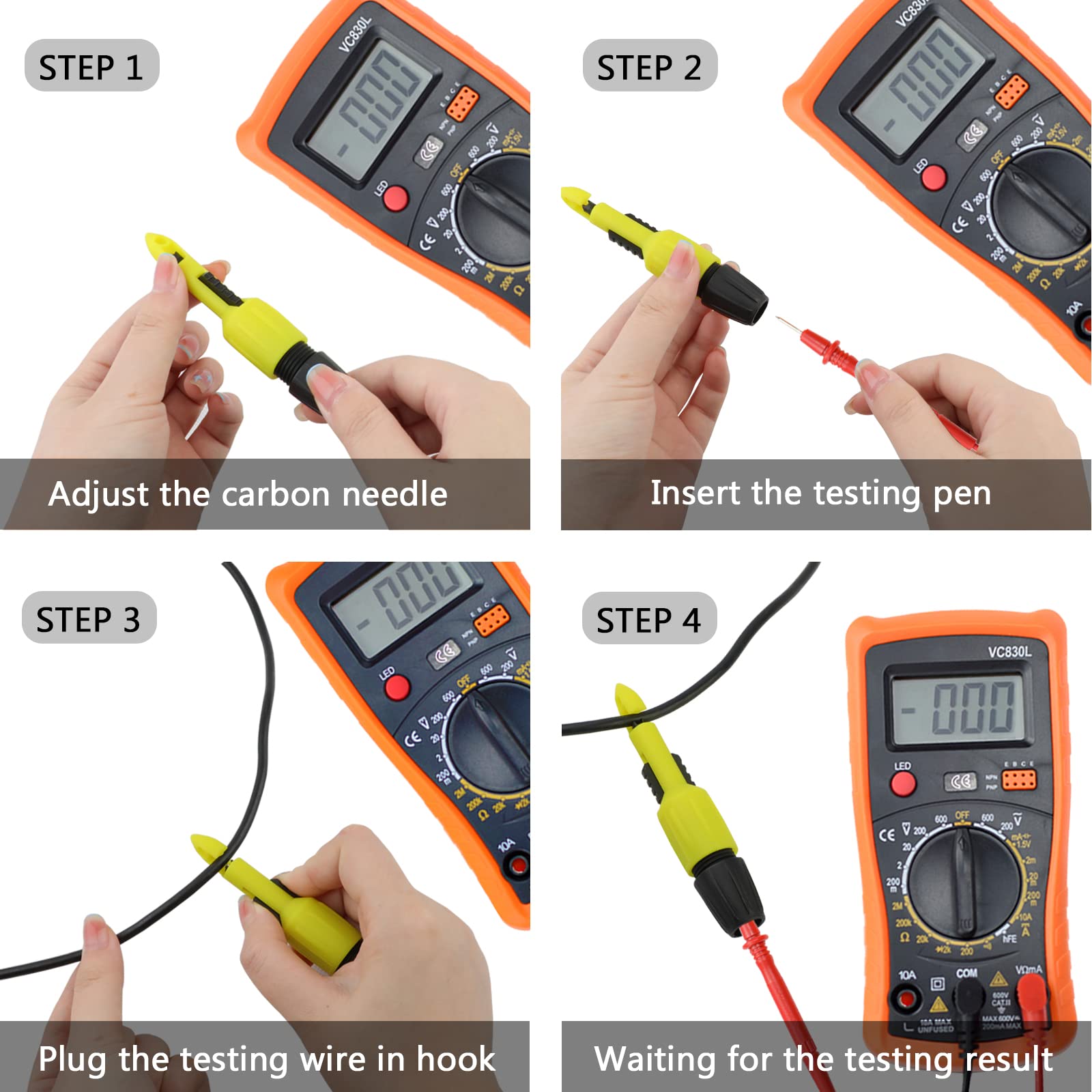 Wire Piercing Probe, Insulation Piercing Clip Tool for Multimeter Voltage Voltmeter Thermometer Testing(2 Pack)