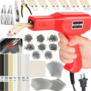 Upgraded 220W Plastic Welder, 2 in 1 Plastic Welding Kit Plastic Repair Welder Kit 800PCS Hot Stapler Soldering Gun with 64PCS Plastic Welding Rods Car Bumper Repair Kit for Most Plastic Repair