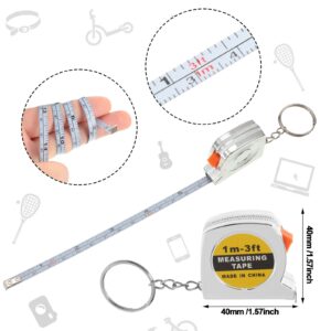 Jutom Mini Screwdriver Keychain Tape Measure Keychains Set Retractable Keychain Tape Measure Mini Screwdrivers in Portable Pouch Keychain for Tool Birthday Party Gifts Favor (24 Pcs)