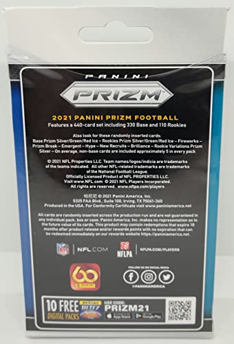 2021 Panini Prizm Football Trading Cards Hanger Box (20 Cards)