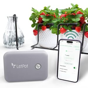 upgraded 2.0 letpot automatic watering system for indoor plants, wifi & app water shortage reminder function, smart waterer with diy drip irrigation kit for 10 to 20 potted, auto/manual mode via app,