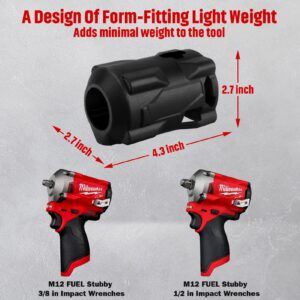 M12 FUEL Stubby Impact Driver Protective Boot Fits for Milwaukee M12 FUEL 3/8 in. and 1/2 in. Stubby Impact Wrenches (2554-20, 2555-20, and 2555P-20)