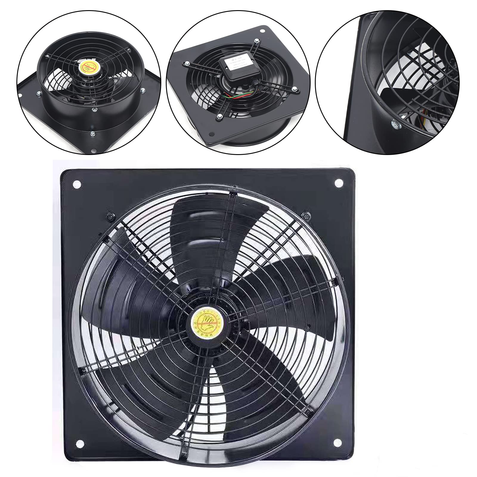 DNYSYSJ 10 Inch Through Wall Exhaust Fan, 120W 1088CFM 2600 RPM High Airflow Low Noise, Explosion-Proof Ventilation Extractor Fan Axial Fan for Kitchen, Basements, Garage, Warehouse and Workshop