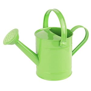 linkidea 1.5 l metal watering can, children's potted watering can, garden watering can sprinkler iron watering can for indoor, outdoor, office, garden plant watering can (green)