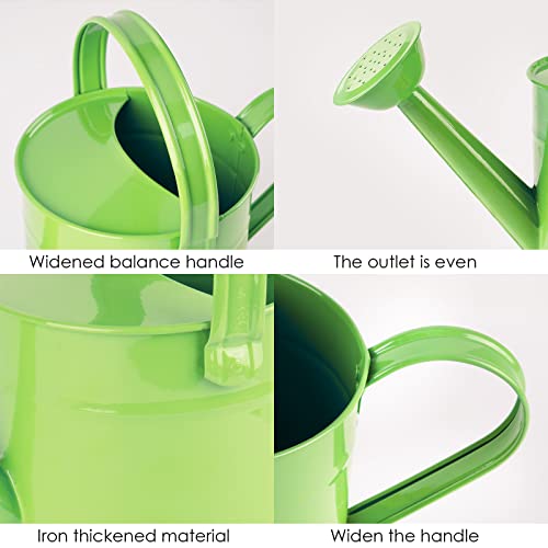 Linkidea 1.5 L Metal Watering Can, Children's Potted Watering Can, Garden Watering Can Sprinkler Iron Watering Can for Indoor, Outdoor, Office, Garden Plant Watering Can (Green)