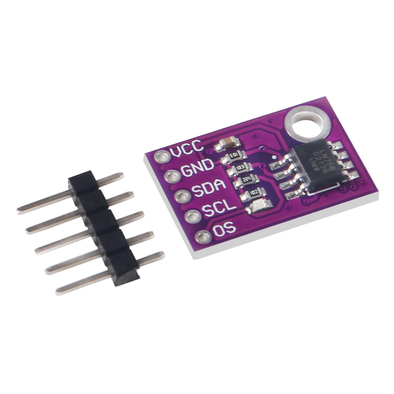 QCCAN 5PCS LM75 LM75A Temperature Sensor High Speed I2C IIC Interface High Precision Development Board Module
