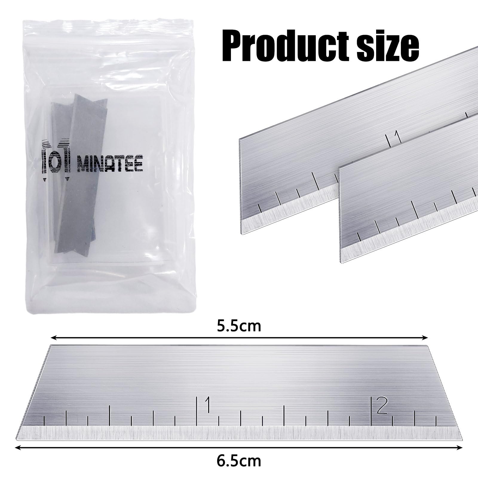 Minatee 15 Pieces 2-1/2 Inch Replacement Blades Compatible with Craftsman Ronan Handi-Cut 37300 37310 37252 Stainless Steel Replace Knife Blades