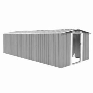 yeziyiyfob 8x19 ft outdoor storage shed garden storage patio clearance aluminum metal steel outside for backyard yard lawn mower tool anthracite 101.2"x228.3"x71.3"