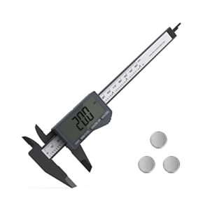 digital caliper, 0-6" calipers measuring tool - electronic micrometer caliper with large lcd screen, auto-off feature, inch and millimeter conversion