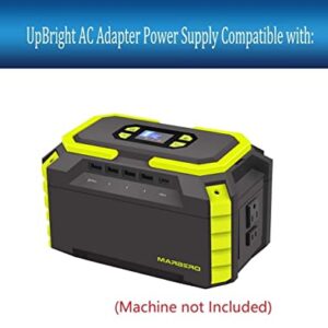UpBright 15V AC/DC Adapter Compatible with Marbero M440 200W Portable Power Station 222Wh Solar Generator 11.1V 60000mAh Backup Lithium Battery 13V-25V 2.6A Max 15VDC 3A Power Supply Cord Charger PSU