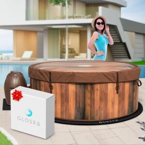 GloSpa Hot Tub Mat for Inflatable Tub, 77'' Hot Tub Pad Foundation, 0.5in Thickened Eva Foam Padding Inflatable Outdoor Pool & Hot Tub Base Mats for Under Floor Protection & Heat Insulation