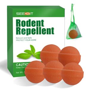 seekbit 5 pack rodent repellent peppermint oil to repels mice and rats spider and other rodents, rat repellent for home garages rv closets trucks car engines, mouse deterrent for keep mice out