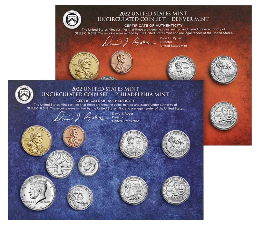 2022 P, D U.S. Mint Uncirculated 20 Coin Mint Set Uncirculated