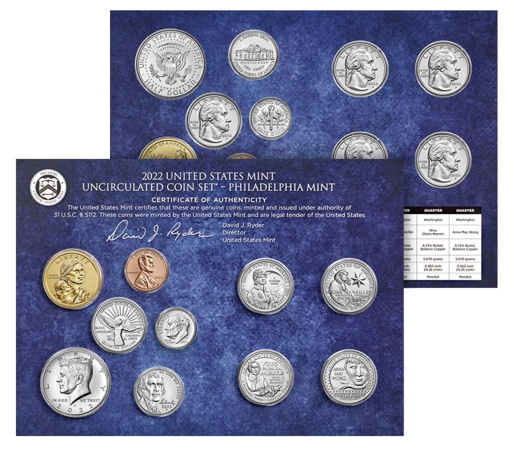 2022 P, D U.S. Mint Uncirculated 20 Coin Mint Set Uncirculated