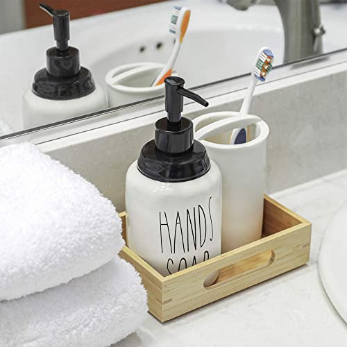 16 Oz Ceramics Soap Dispenser for Kitchen and Bathroom, Perfect for Kitchen White Sink Dispenser, Hands and Dishes Soap Dispenser Ideal for Essential Oil & Lotion