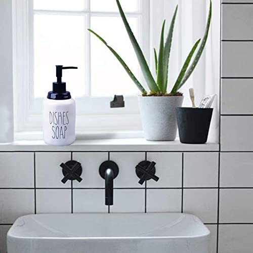 16 Oz Ceramics Soap Dispenser for Kitchen and Bathroom, Perfect for Kitchen White Sink Dispenser, Hands and Dishes Soap Dispenser Ideal for Essential Oil & Lotion