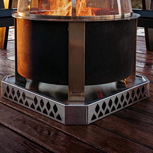 Breeo Base X24 (25.6 Inch) | Fire Pit Deck Protector | Stainless Steel | USA Made