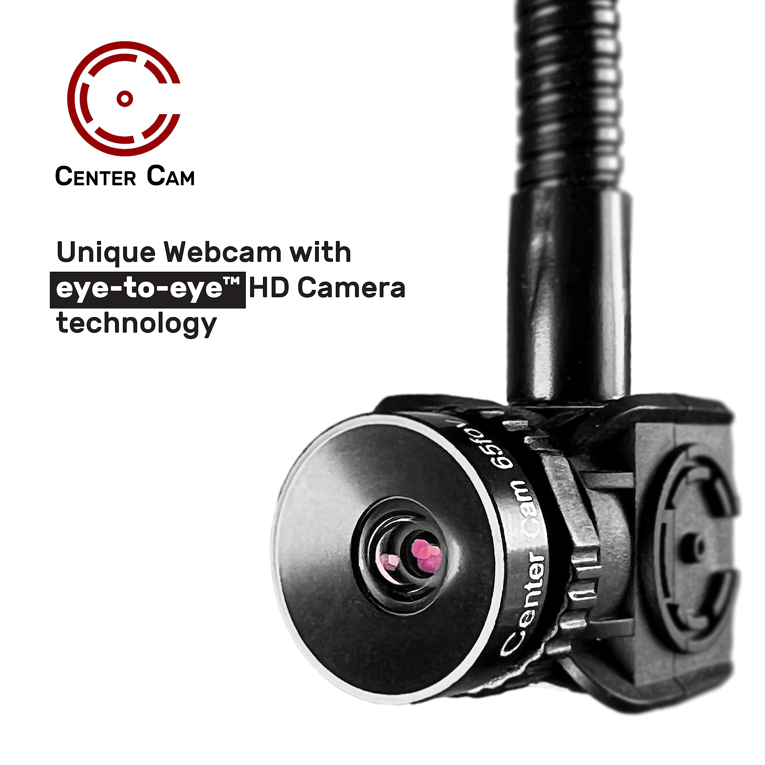 Center Cam Middle-Screen Webcam - 1080p Plug & Play USB Webcam, Adjustable Webcam for Laptop and Desktop for Home Video Conferences