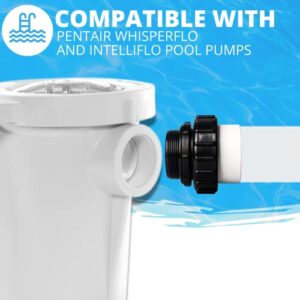 (2-Pack) 2" MIP x 2" PVC Hi-Temp Unions, Compatible with Pentair Whisperflo & Intelliflo Pool Pumps - Hand-Tightened Pool Pump High Temp Unions - Replacement for Schedule 40 Male Adapters