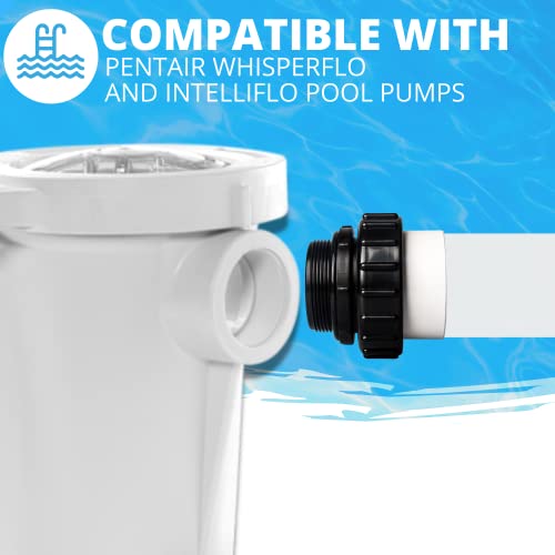 (2-Pack) 2" MIP x 2" PVC Hi-Temp Unions, Compatible with Pentair Whisperflo & Intelliflo Pool Pumps - Hand-Tightened Pool Pump High Temp Unions - Replacement for Schedule 40 Male Adapters