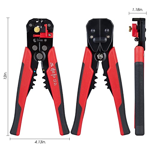 Wire Stripper Tool - 3 in 1 Self-Adjusting Wire Stripper Cutter, Wire Crimping Tool Wire Pliers for Wire Stripping,Cutting,Crimping 10-24 AWG (0.2~6.0mm²)