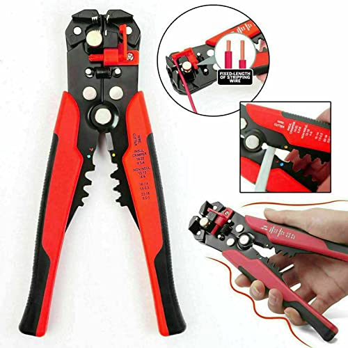 Wire Stripper Tool - 3 in 1 Self-Adjusting Wire Stripper Cutter, Wire Crimping Tool Wire Pliers for Wire Stripping,Cutting,Crimping 10-24 AWG (0.2~6.0mm²)