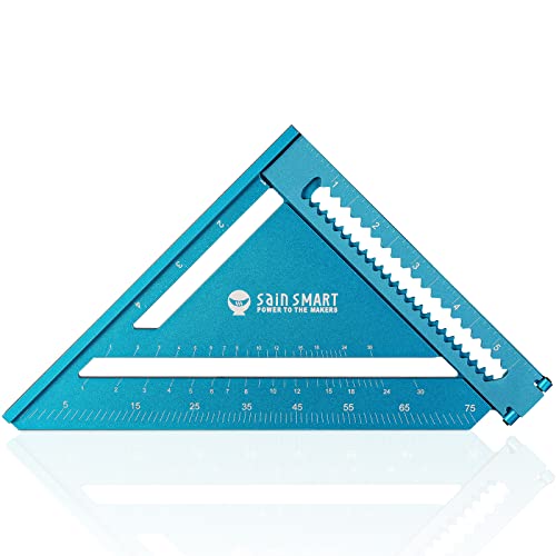 SainSmart Folding Triangle Ruler, 6 Inch Rafter Square Layout Tool, Carpenter Square, Aluminum Alloy Multifunctional Woodworking Tools