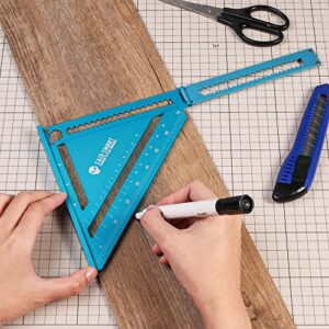 SainSmart Folding Triangle Ruler, 6 Inch Rafter Square Layout Tool, Carpenter Square, Aluminum Alloy Multifunctional Woodworking Tools