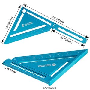 SainSmart Folding Triangle Ruler, 6 Inch Rafter Square Layout Tool, Carpenter Square, Aluminum Alloy Multifunctional Woodworking Tools