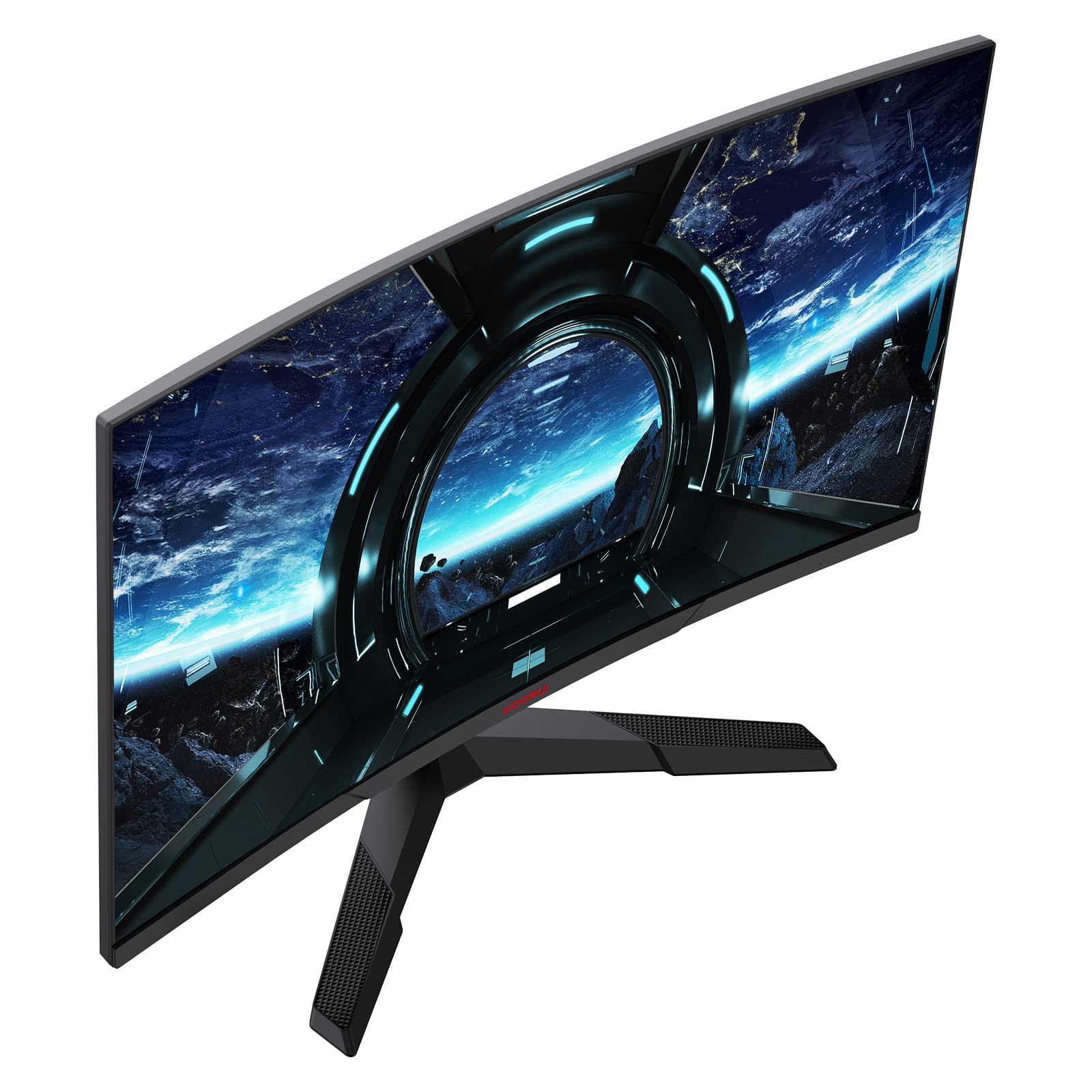 KOORUI QHD Curved 27 Inch Monitor, Fast VA Computer Gaming Monitor(2560 * 1440P, R1800, 144Hz, 1ms, DCI-P3 85%, DP+HDMI, Game Mode, Eye Protection, Rocker Button), Narrow Bezel