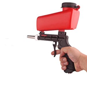 sandblaster sand blaster gun kit,portable 90psi gravity sand blasting spray tool,pneumatic sandblaster for air compressor,remove paint, stains, rust & clean surfaces(red)