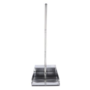 operitacx long handled dustpans stainless steel broom dustpan set garbage shovel trash pans with long handle heavy duty dustpan for home kitchen office use (silver) garbage shovel
