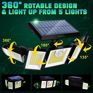 MDCMDCM Solar Outdoor Lights Motion Sensor Waterproof - 416 LEDs 3000 Lumens Super Bright Solar Flood Security Light for Porch Yard Patio Garage, 3 Brightness 3 Modes Wall Lamp (2 Pack)