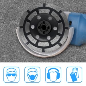 2 Packs of 4” Dual Row Teeth Diamond Cup Wheels with Lock Nuts and 5/8-11 Spanner for Angle Grinders, Grinding Polishing Cleaning Concrete Stone Granite Cement Marble Masonry Rock Brick Hard Materials