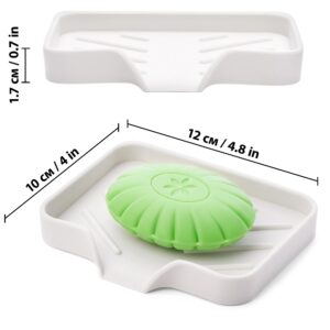 Silicone Soap Dish & Kitchen soap Tray - Self draining soap Dish, Soap Dish Shower | Silicone soap Holder | Soap Holder for Kitchen Sink | Small soap Dish - Durable Rubber Soap Dish with Drainage