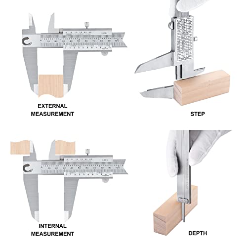 Clockwise Tools Vernier Caliper, DVLR-1205D 0-12 Inch/300 mm, Inch/Metric Conversion, Stainless Steel