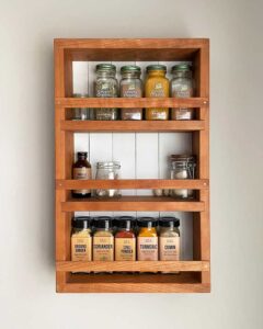 mansfield cabinet no. 105 - solid cherry spice rack cabinet cascade blue