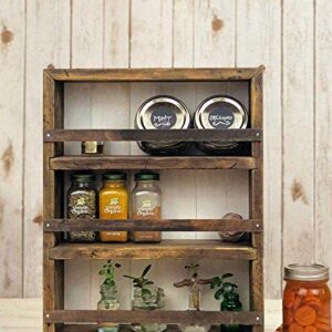 Mansfield Cabinet No. 104 - Solid Wood Spice Rack Cabinet Aged Barrel/Farmhouse Red