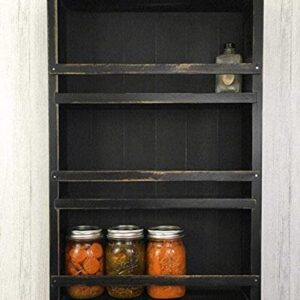 Mansfield Cabinet No. 102 - Solid Wood Spice Rack Cabinet Black/Castle Grey