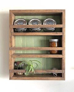 mansfield cabinet no. 104 - solid wood spice rack cabinet dark walnut/farmhouse red