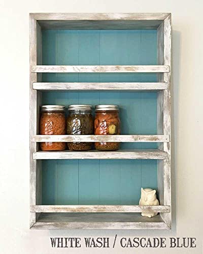 Mansfield Cabinet No. 102 - Solid Wood Spice Rack Cabinet Black/Navy Blue