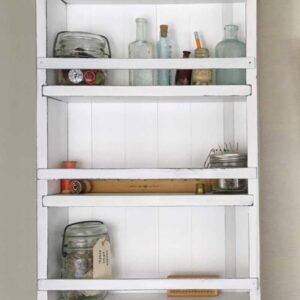 Mansfield Cabinet No. 102 - Solid Wood Spice Rack Cabinet White Wash/White