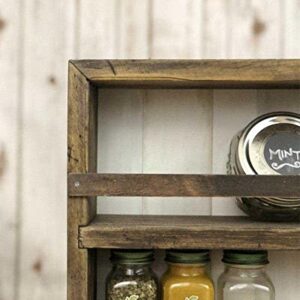 Mansfield Cabinet No. 104 - Solid Wood Spice Rack Cabinet Aged Barrel/Khaki Green