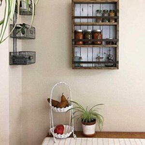 Mansfield Cabinet No. 103 - Solid Wood Spice Rack Cabinet Espresso/Farmhouse Red
