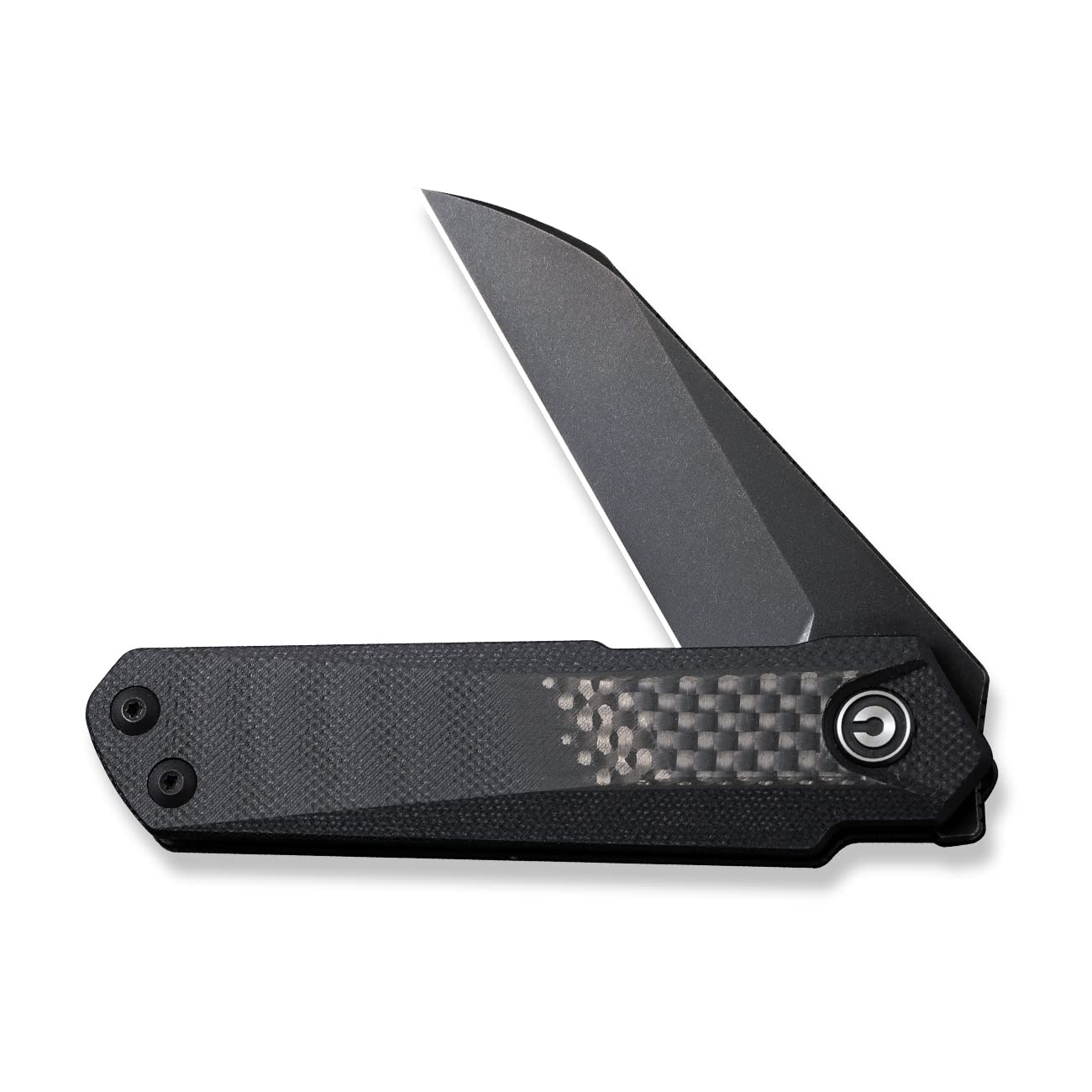 CIVIVI Ki-V Plus Front Flipper Pocket Knife, 2.52-in Nitro-V Blade Reverse Tanto Small Folding Knife, Twill Carbon Fiber Overlay On G10 Handle Utility Knife with Deep Carry Pocket Clip for Camping Hiking Hunting,6.10 inch / 155mm